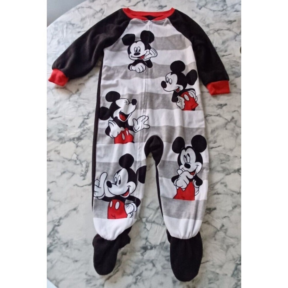 Disney Jr. Mickey Mouse‎ 1 Piece Footed Pajamas Size 2T Toddler Cozy Comfy